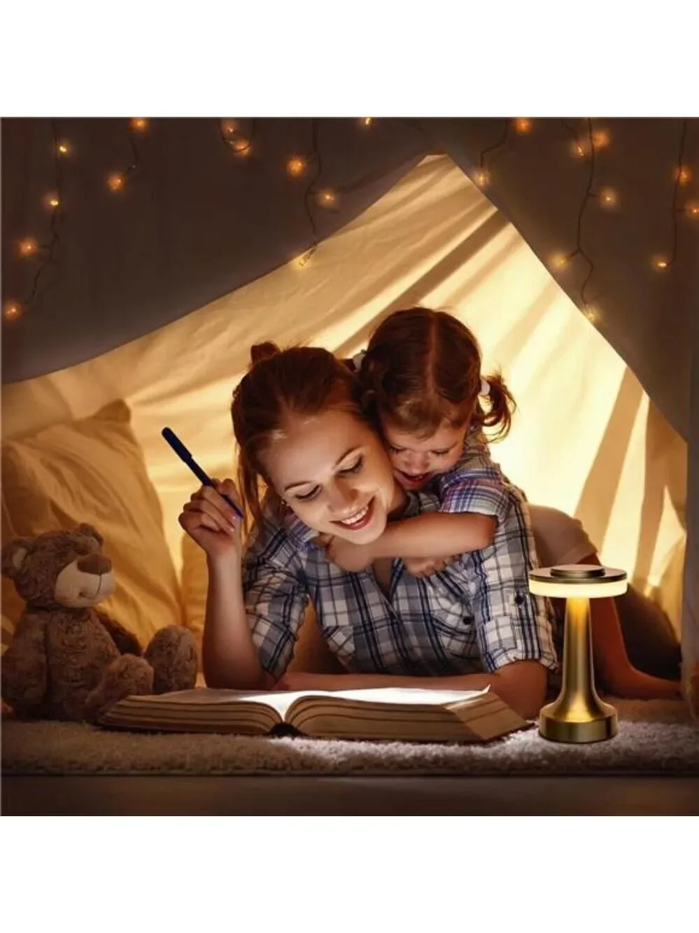 Portable LED Table Lamp Touch Sensor Dimmable Rechargeable Night Light Gold